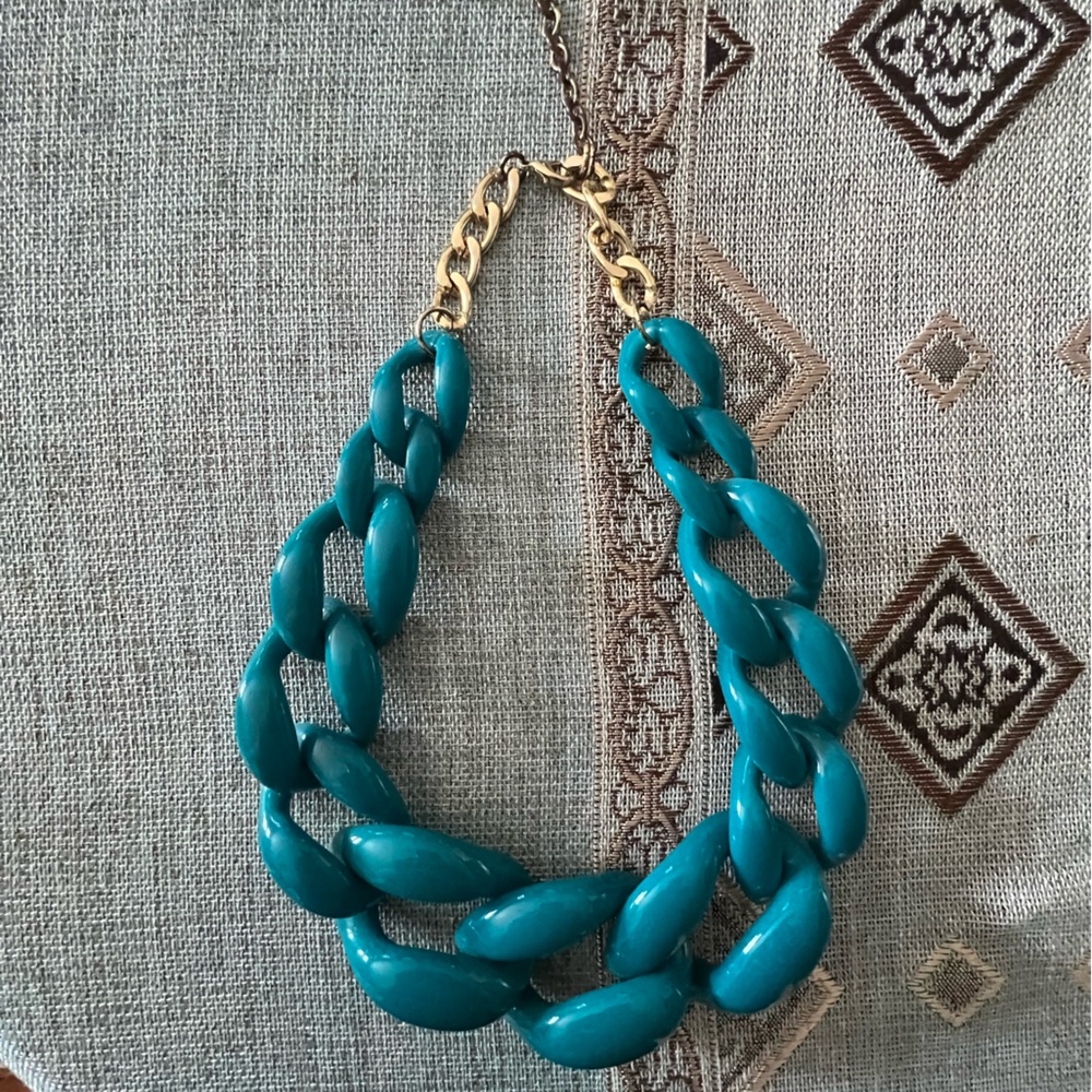 Sugarfix 18-24 Inch Plastic Turquoise “Chain” Necklace
